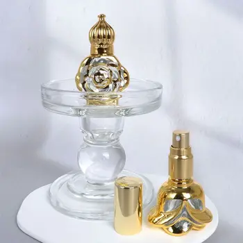 Zlato Sklo Prejdite na Fľašu elektrolyticky pokrývajú Naplniteľné Esenciálny Olej Navi Fľaša Opakovane Mini Parfum Spray Fľaša