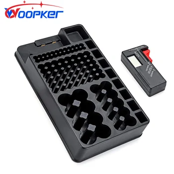Woopker Batérie Poľa Organizátor, vstavanú Batériu Checker - Kompaktné Uskladnenie Prípade AAA, AA, C, D, a 9V Batérie