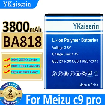 YKaiserin 3800mAh Batérie Pre Meizu C9 Pro C9pro BA818 BA 818 Batériu Mobilného Telefónu Batterij + Trať Č.