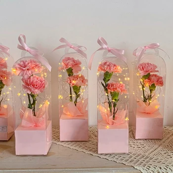 1Pc Ručné Transparentné Ruže Kvet Políčko Prázdne Plastové Obaly Box DIY Svadobný Deň svätého Valentína Darčekovej krabičke