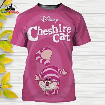 Alenka v ríši Divov Cheshire Cat Cartoon Krátkym Rukávom Disney muži ženy štýl 3D print t shirt Lete Bežné Streetwear topy