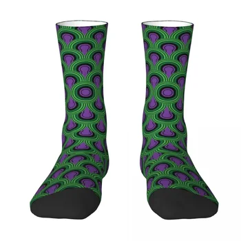 Zelená Fialová Abstraktné Vzor Ponožky Harajuku Super Mäkké Pančuchy celú Sezónu Ponožky Príslušenstvo pre Unisex Dary