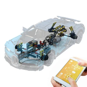 NOVÝ Upgrade Bugatti Retrofit súprava Bluetooth Verzia APLIKÁCIE RC 4-Kanál lítium Sbrick Batérie MOC Stavebné kamene, Tehly HOBBY Hračky