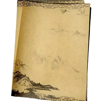 8 Listov/set Starovekej Čínskej Štýl List Pad Kraft Papier Písanie Listu Pad Papiernictvo Romantické Maliarstvo Papier