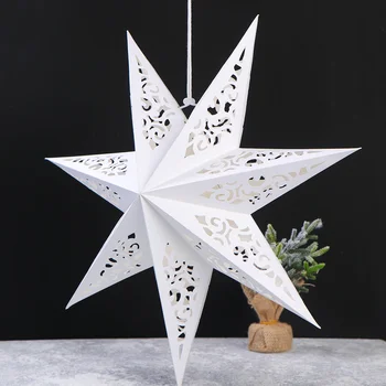 Vianočné Dekorácie 45 cm Duté Von Star Party Svetlo Okno Mriežka Papier Svietidla Hviezdy Tienidlo Garden Visí na Domácej Strane