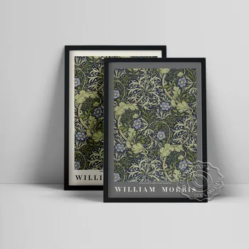 William Morris Výstavy Múzeum Plagátu, Botanická Textília Kvetinový Tlač Umelecké Plátno Na Maľovanie, Textilné Kvety Vzor Domova
